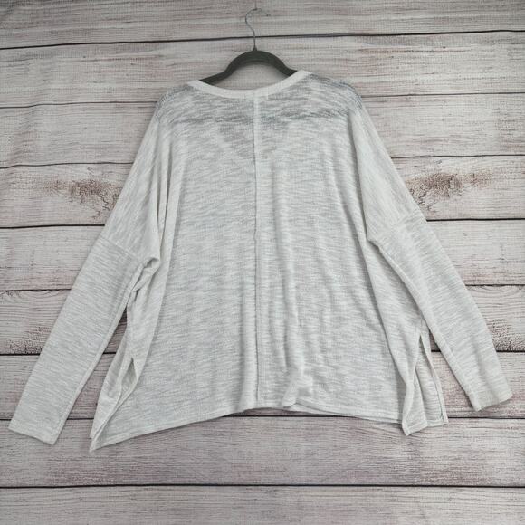 Cherish Loose Knit V-Neck Oversized Sweater Women's Large White - Picture 2 of 11
